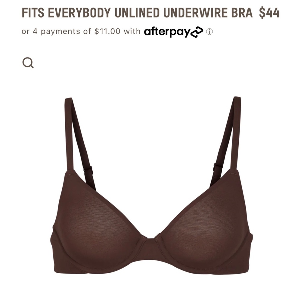 Fits everybody unlined underwire bra